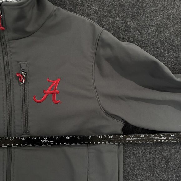 Alabama Crimson Tide Jacket Men's Medium Gray Softshell Full Zip Columbia - Picture 5 of 8